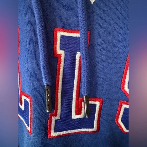 Buffalo Bills Hooded Pullover Blue and Red Sweatshirt - Picture 6 of 9